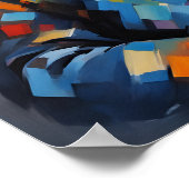 Ein Blues Mann, der Saxophon spielt Poster (Ecke)