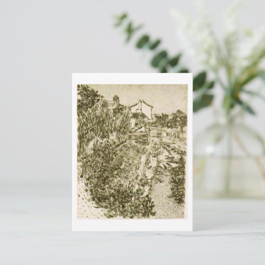 Ein blühender Garten, Vincent van Gogh Postkarte (Stehend Vorderseite)