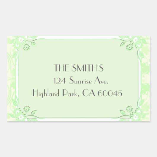 Ein blühendes, helles Grün Rechteckiger Aufkleber (Vorderseite)