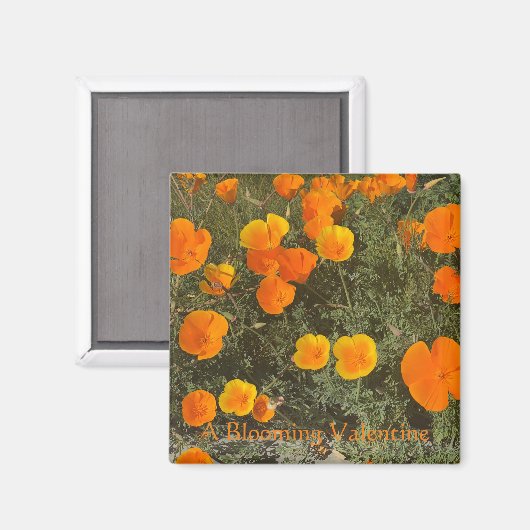 Ein blühendes Valentin Magnet (Vorderseite/Rückseite)