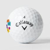 Ein Blumenbeet mit blühenden Blume Golfball (Logo)