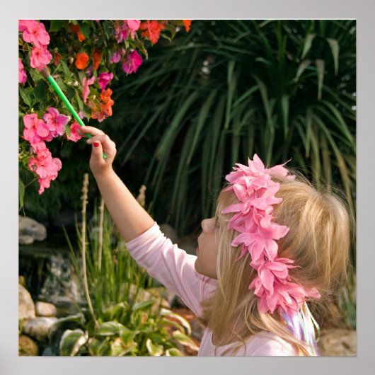 Ein Blumenbild malen Poster (Vorne)