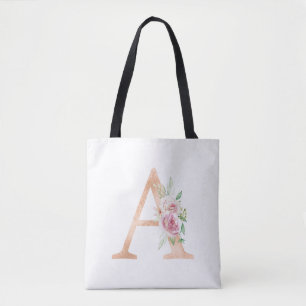 Ein Blumenbrief mit Blumenmotiv Tasche