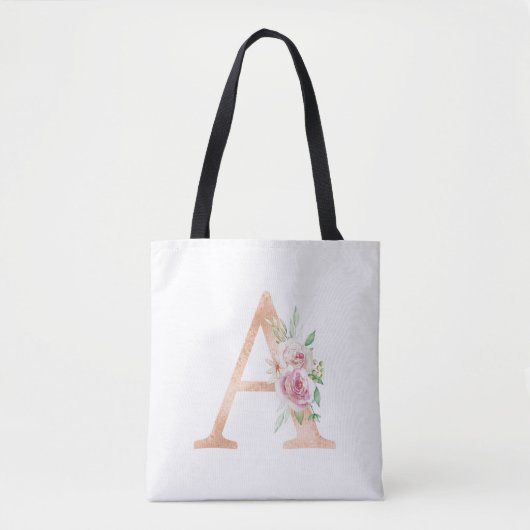 Ein Blumenbrief mit Blumenmotiv Tasche (Vorderseite)