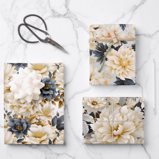 Ein Blumendesign 5 Geschenkpapier Set (Vorderseite)