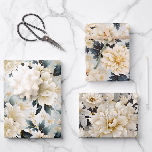 Ein Blumendesign 7 Geschenkpapier Set (Vorderseite)