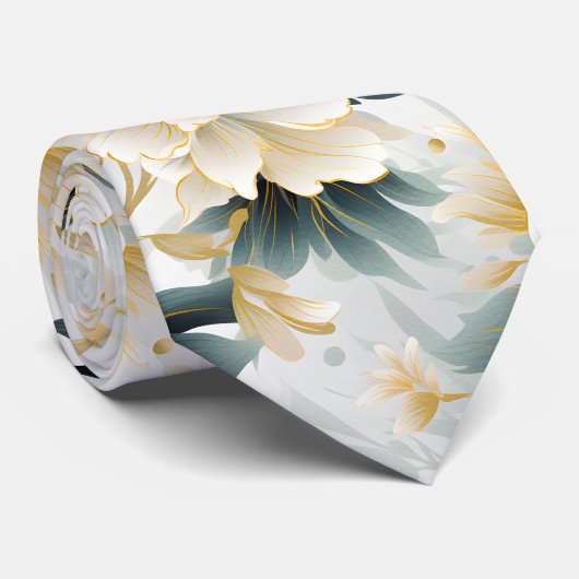 Ein Blumendesign 7 Krawatte (Gerollt)