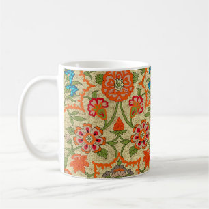 Ein Blumendesign durch Spiegel wiederholt sich. Or Kaffeetasse