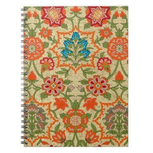 Ein Blumendesign durch Spiegel wiederholt sich. Or Notizblock