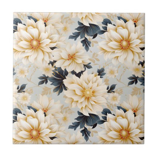 Ein Blumendesign für Hochzeiten 2 Fliese (Vorderseite)