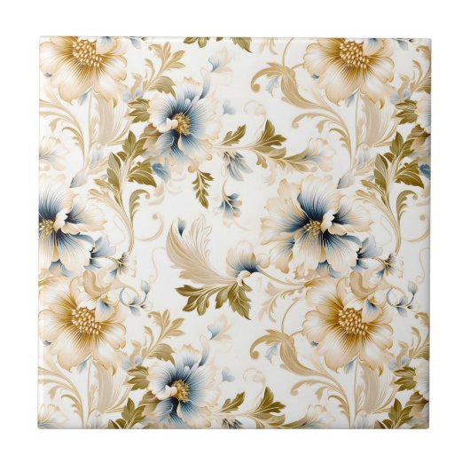 Ein Blumendesign für Hochzeiten 3 Fliese (Vorderseite)