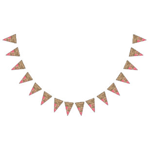Ein Blumendesign mit lebendigen rosa Pfingstrosen Wimpelkette