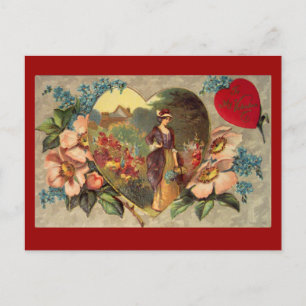 Ein Blumengarten Valentinstag-Postkarte Feiertagspostkarte