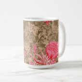 Ein blumengeschmücktes Design mit blühenden rosafa Kaffeetasse (VorderseiteRechts)