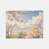 Ein Blumenhintergrund im Frühling Fleecedecke (Vorderseite (Horizontal))