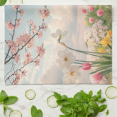 Ein Blumenhintergrund im Frühling Geschirrtuch (Gefaltet)