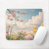 Ein Blumenhintergrund im Frühling Mousepad (Mit Mouse)