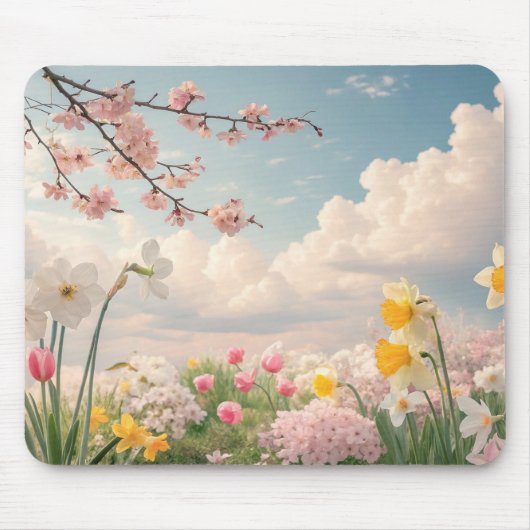 Ein Blumenhintergrund im Frühling Mousepad (Vorne)