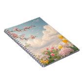 Ein Blumenhintergrund im Frühling Notizblock (Rechte Seite)