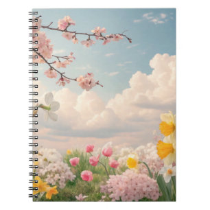 Ein Blumenhintergrund im Frühling Notizblock