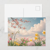 Ein Blumenhintergrund im Frühling Postkarte (Vorne/Hinten)