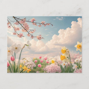 Ein Blumenhintergrund im Frühling Postkarte