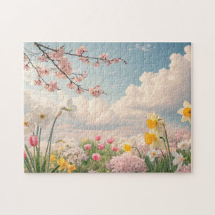 Ein Blumenhintergrund im Frühling Puzzle