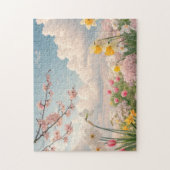 Ein Blumenhintergrund im Frühling Puzzle (Vertikal)