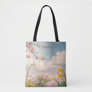 Ein Blumenhintergrund im Frühling Tasche
