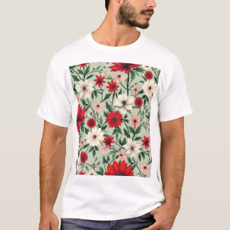 ein Blumenmuster in hellen Farben T-Shirt