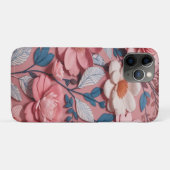 Ein Blumenmuster mit rosa Hintergrund Case-Mate iPhone Hülle (Rückseite (Horizontal))