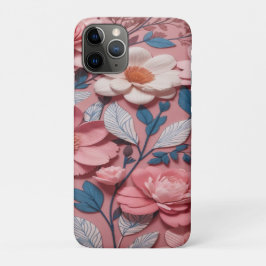 Ein Blumenmuster mit rosa Hintergrund Case-Mate iPhone Hülle