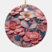 Ein Blumenmuster mit rosa Hintergrund Keramik Ornament (Hinten)