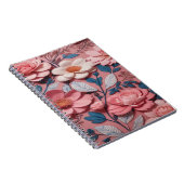 Ein Blumenmuster mit rosa Hintergrund Notizblock (Rechte Seite)