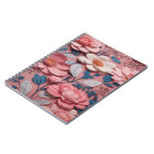 Ein Blumenmuster mit rosa Hintergrund Notizblock (Linke Seite)