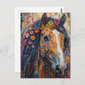 Ein Blumenpferd Postkarte (Vorne/Hinten)