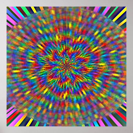 Ein Blumenposter für die Gefärbte Krawatte Poster (Vorne)