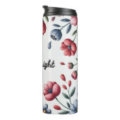 Ein Blumenrahmen in Rot und Blau Thermosbecher (Nach rechts gedreht)