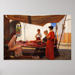 Ein Blumenstand von John William Waterhouse Poster
