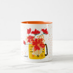 Ein Blumenstrauß Zweifarbiges Kaffeetasse