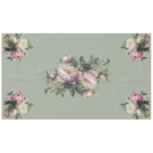 Ein Blumenthema des Sommers mit Vintagen Peonies Tischdecke