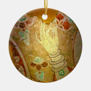 Ein blütendes Süß auf einem Keramik Ornament