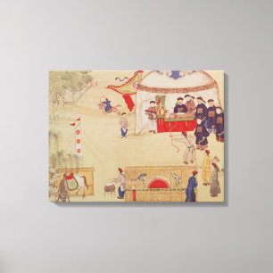 Ein Bogenschießenwettbewerb, Ende des 18. Leinwanddruck