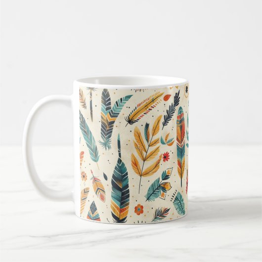 Ein böhmisch inspiriertes, helles Muster Kaffeetasse (Links)