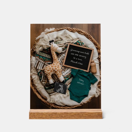 Ein boho Vintager Schwangerschaftsspass Acrylschild (Vorderseite)