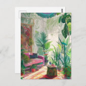 Ein Boho-Wohnzimmer Postkarte (Vorne/Hinten)