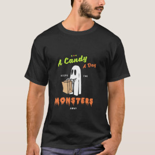 Ein Bonbon am Tag Behalte die Monster weg Spooktac T-Shirt