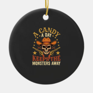 Ein Bonbon am Tag hält die Monster fern Halloween Keramik Ornament