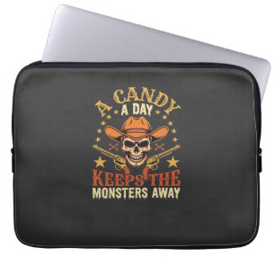 Ein Bonbon am Tag hält die Monster fern Halloween- Laptopschutzhülle