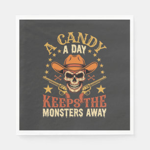 Ein Bonbon am Tag hält die Monster fern Halloween Serviette